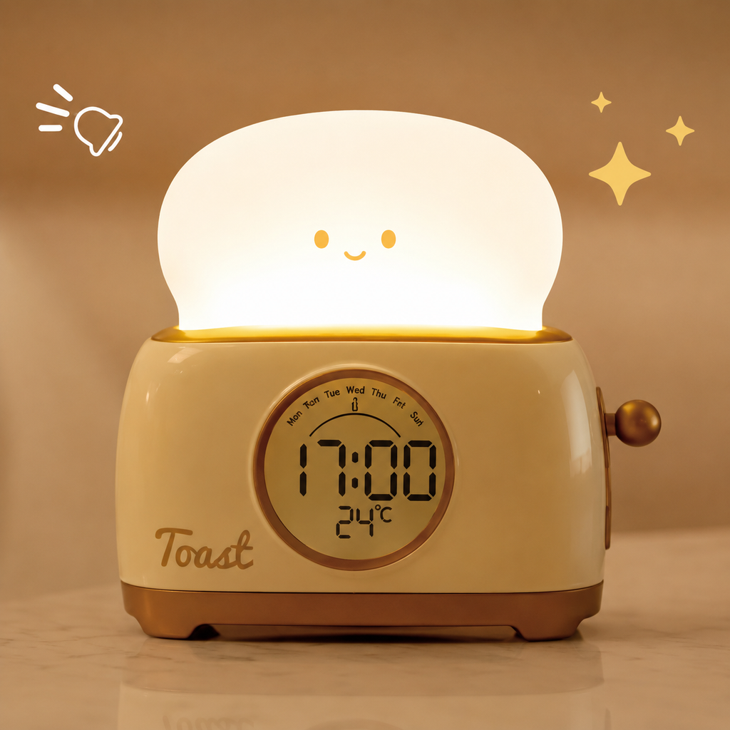 Reloj Despertador en Diseño de Tostadora para Niños.